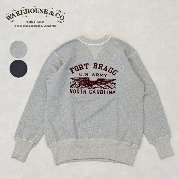 メンズ　WAREHOUSE　ウエアハウス　Lot 403 FORT BRAGG セットインフリーダム　クルースウェット　裏起毛　　403 FORT BRAGG