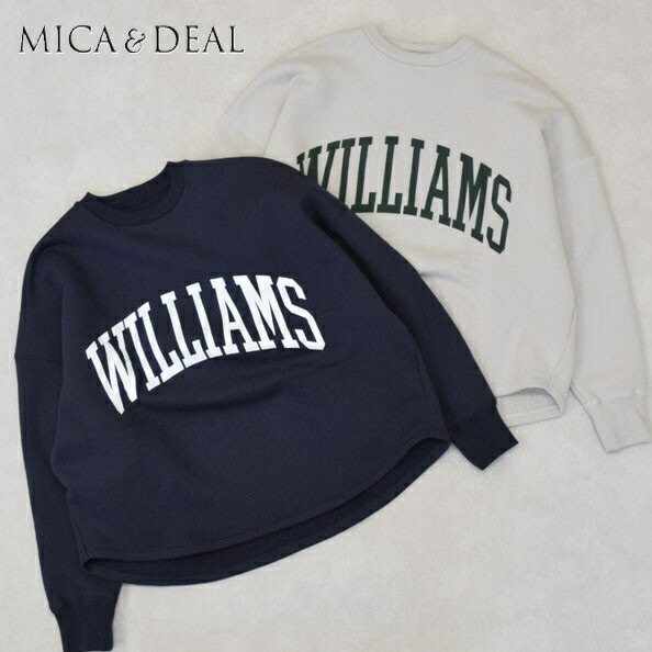 レディース MICA&DEAL マイカアンドディール WILLIAMS 裏毛プリントスウェット ロゴスウェット トレーナー 裏起毛 0125409334|倉敷ビッグアメリカンショップ