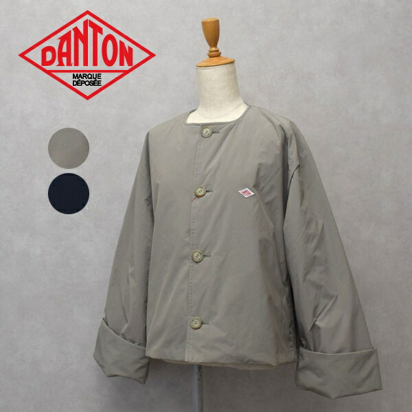 【2026年 S/S】レディース DANTON ダントン INSULATION COLLARLESS WIDE JACKET  インサレーション 色つや受け答え 上衣 否色つや上衣 DT-A0672PNT