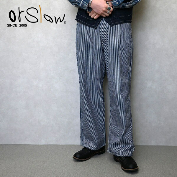 メンズ Orslow オアスロウ  WIDE FIT 30\u0027S HICKORY PAINTER PANTS ヒッコリー ペインターパンツ 細工物 01-5126-181 ズボン・パンツ-メンズファッション