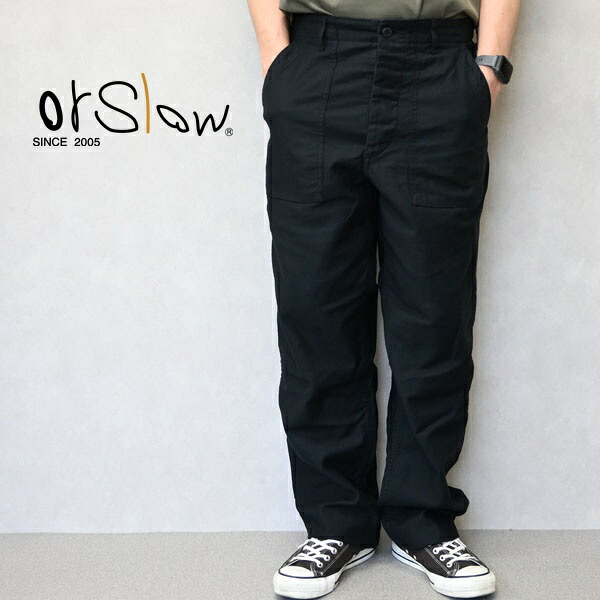 メンズ Orslow オアスロウ ORIGINAL REVERSE SATEEN ARMY FATIGUE PANS 5002　ベイカーパンツ　ワークパンツ　ミリタリーパンツ　01-5002-J61｜倉敷ビッグアメリカンショップ