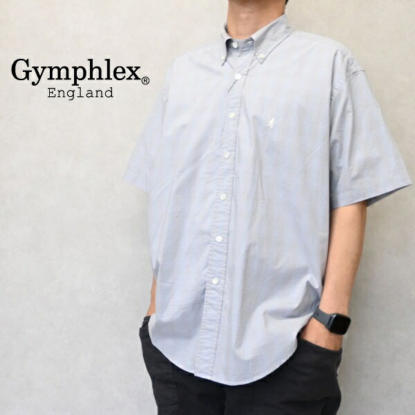 Gymphlex　ジムフレックス　ボタンダウン　チェックシャツ　BD 半袖 シャツ　GY-B0248GKS｜倉敷ビッグアメリカンショップ