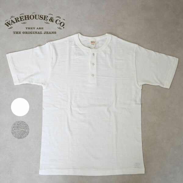 メンズ WAREHOUSE お召しもの棲み家 半袖 ヘンリーのど首 無地 プルオーバー Lot 4601 HENLEY TEE