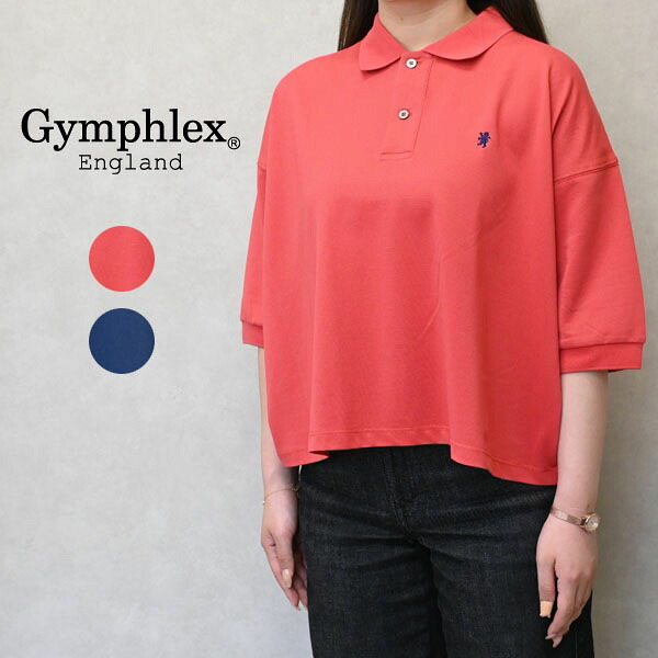 【2026年 S/S】レディース Gymphlex ジムフレックス 半袖 ワイドシルエット 鹿の子 ポロシャツ GY-C0447KKA|倉敷ビッグアメリカンショップ