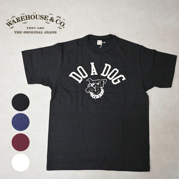 メンズ　WAREHOUSE ウエアハウス Lot.4601 半袖 クルーネック　Tシャツ ブルドッグ柄　4601　DO A DOG｜倉敷ビッグアメリカンショップ