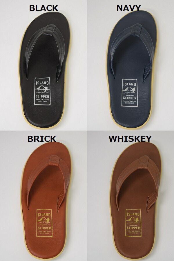 メンズ ISLAND BLACK BRICK NAVY PT202 SLIPPER WHISKEY アイランドスリッパ サンダル レザー  最大15%OFFクーポン SLIPPER