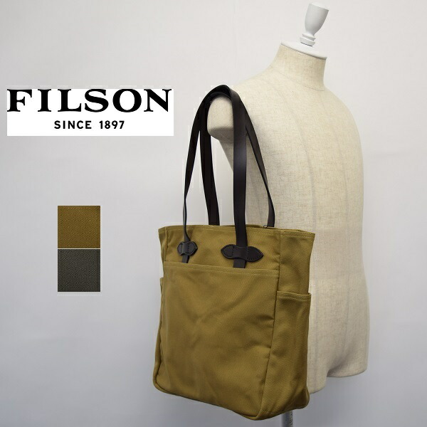 Without トート トートバッグ Zipper 男女兼用バッグ バッグ 倉敷ビッグアメリカンショップ バッグ Filson バッグ フィルソン Totebag