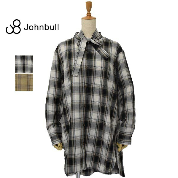 ジョンブル JOHNBULL レディース シャツ 長袖 シワ加工 シャーリング チェック ボイル as846 Johnbull ジョンブル JOHNBULL レディース シャツ 長袖 シワ加工