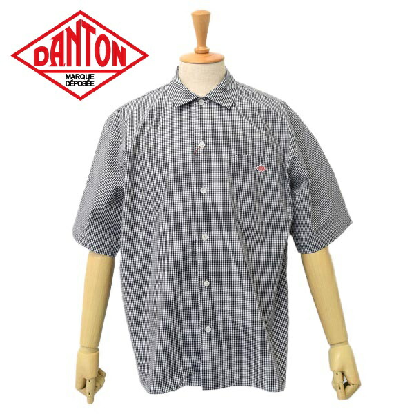 メンズ DANTON ダントン レギュラーカラー 半袖シャツ シャツ ギンガムチェック DT-B0049MTP