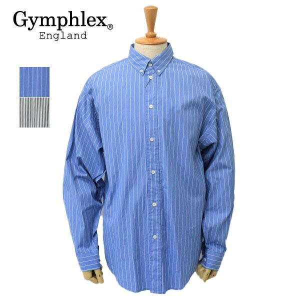 メンズ　Gymphlex　ジムフレックス オーバーサイズシャツ　ストライプ　GY-B0153MUL