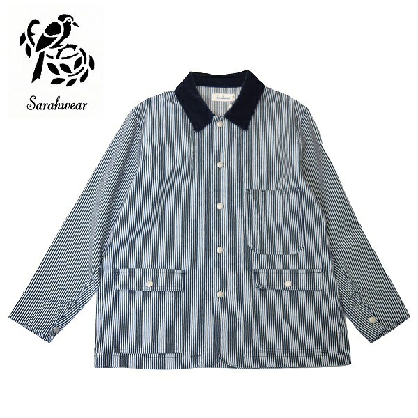 レディース SARAHWEAR サラウェア Hickory Stripe Farmer's Jacket ヒッコリージャケット ワークジャケット カバーオール C60213|倉敷ビッグアメリカンショップ
