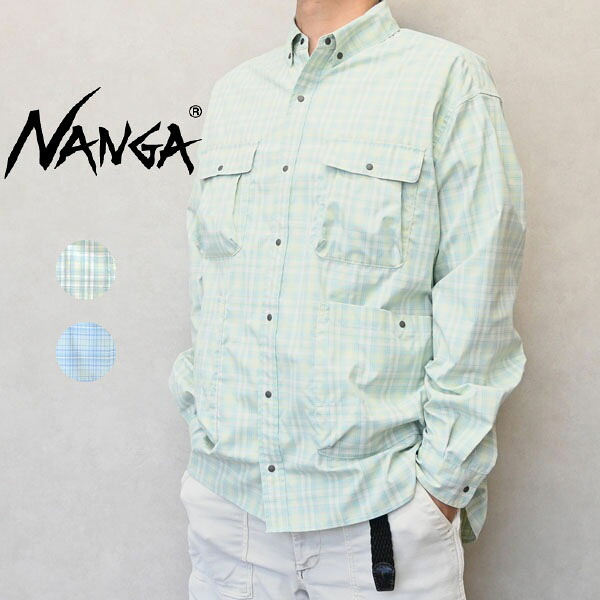 メンズ　NANGA　ナンガ　チェック柄　シャツジャケット 　長袖シャツ　ロングスリーブシャツ　N2600-1I141A｜倉敷ビッグアメリカンショップ