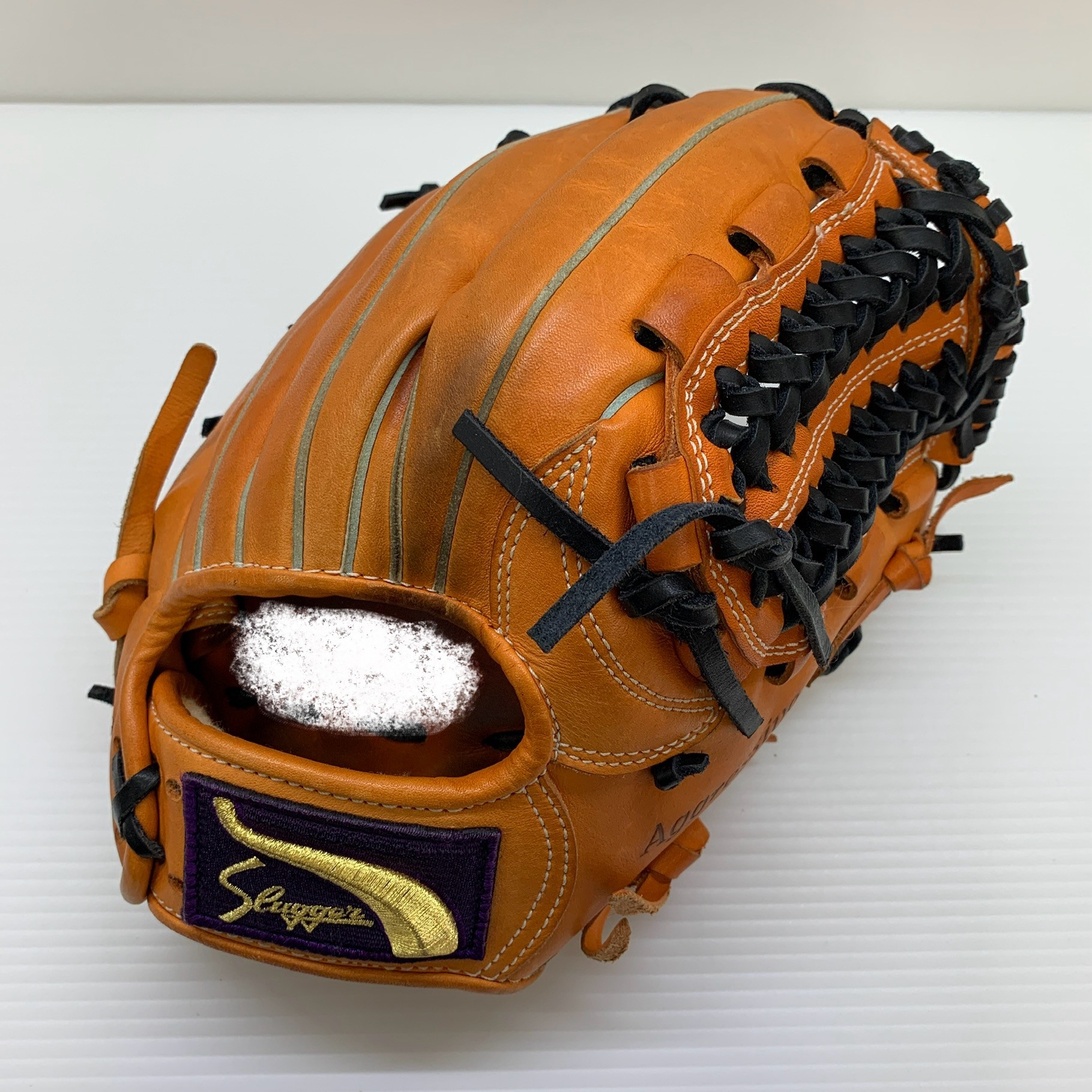 久保田強打者 KUBOTA SLUGGER KSN-MS-1 軟式 成年者 原則として 内野手手用 地球儀 グローヴ 右投げ  中古品  ベイスボール 8447