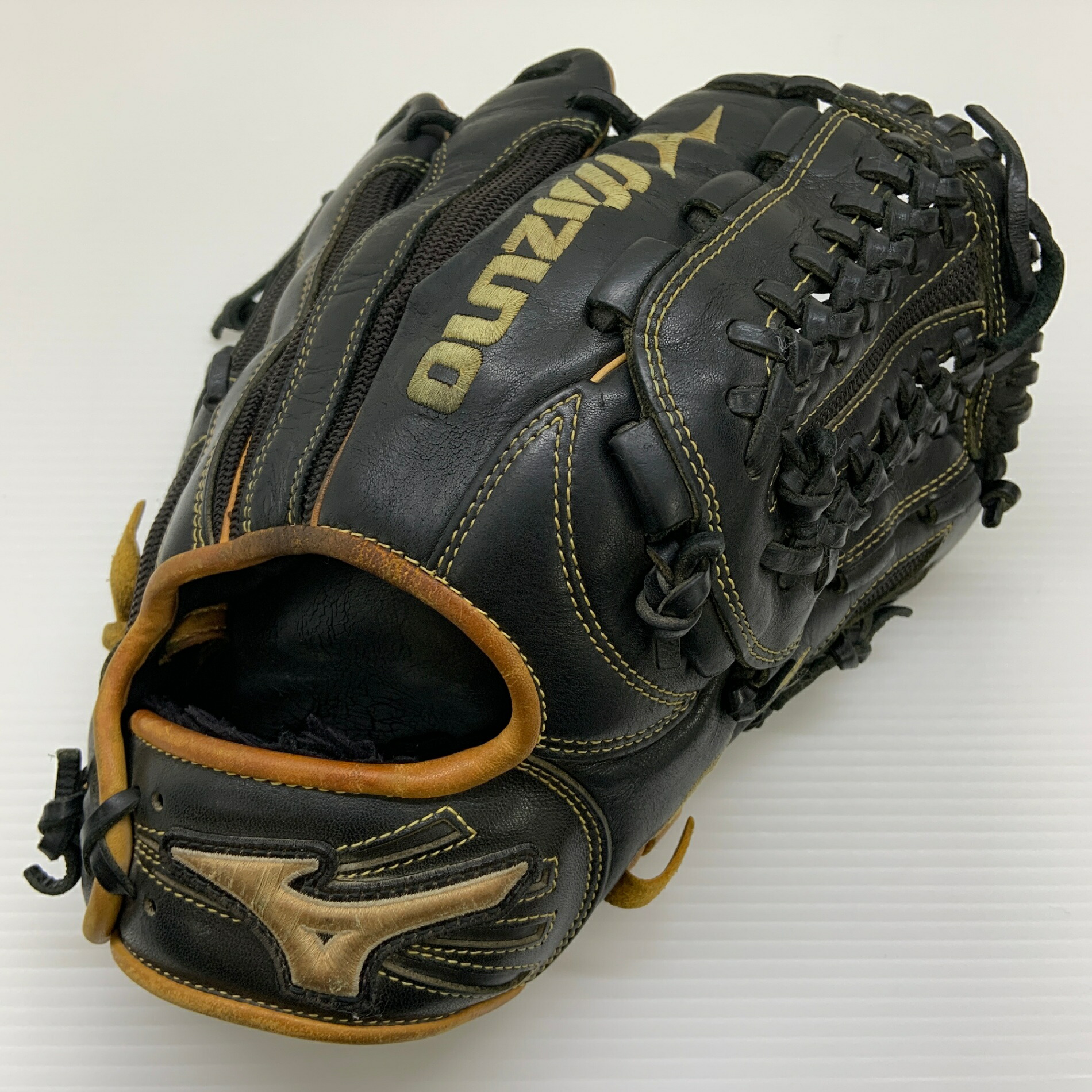 ミズノ MIZUNO 地びた混雑時 異彩 1AJGR18500 軟式 成年者 原則として オールラウンド 地球儀 グローヴ 右投げ  中古品  ベイスボール 8519