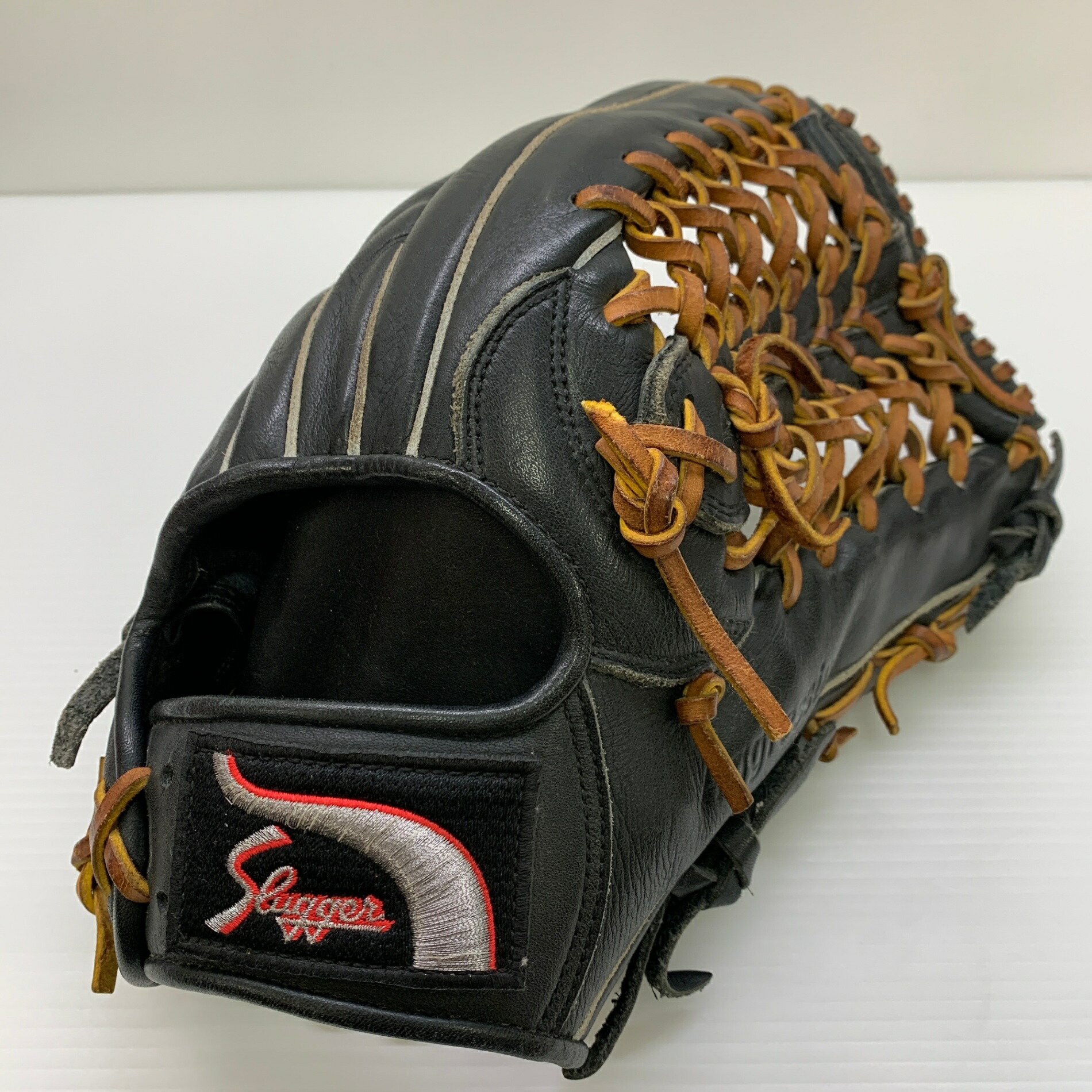 久保田強打者 KUBOTA SLUGGER KSN-X 軟式 成年者 原則として 外野手手用 地球儀 グローヴ 右投げ  中古品  ベイスボール 8762