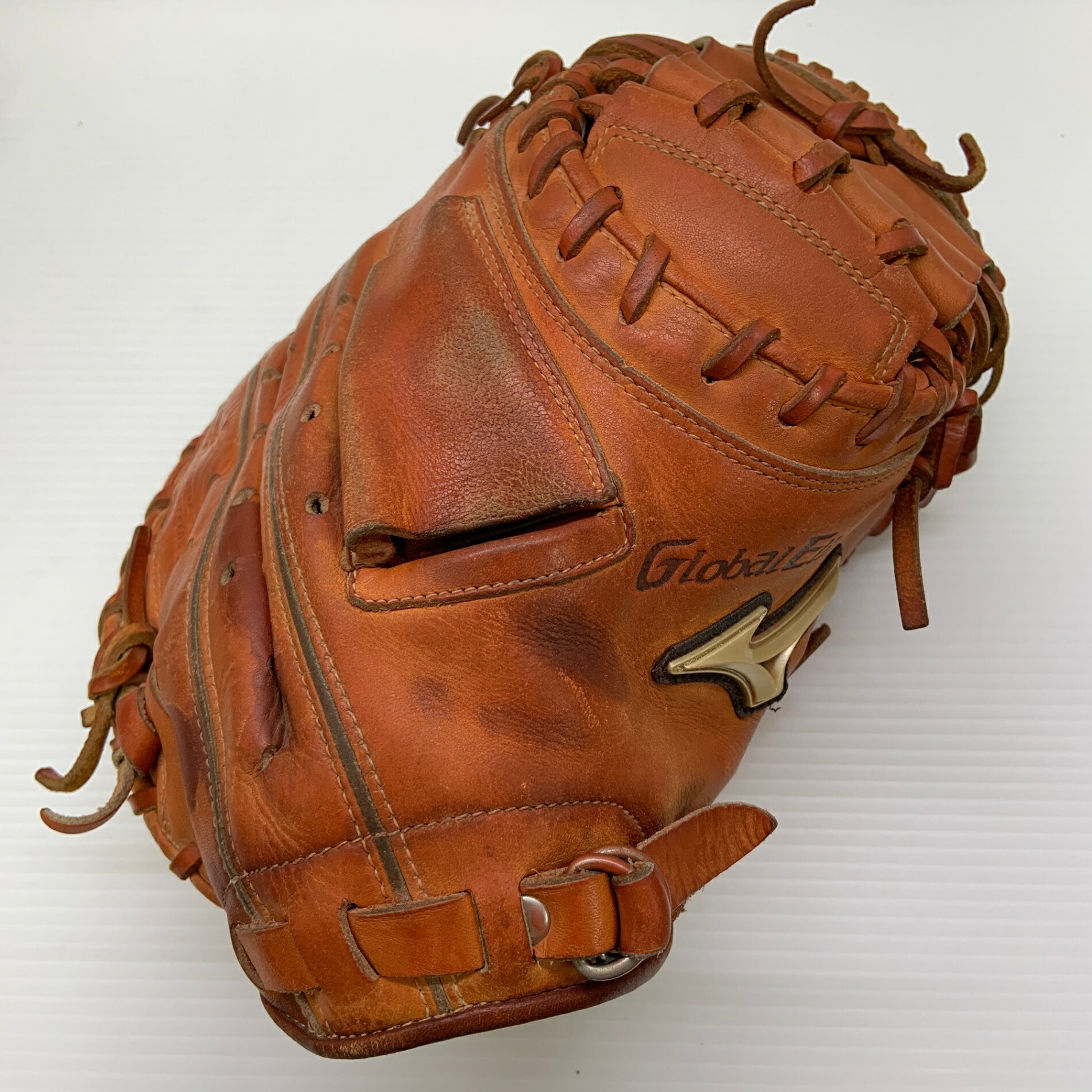 ミズノ MIZUNO 世界的エリート Global Elite 1AJCY16400 御坊さん軟式 ちびっ子 捕手グローヴ キャッチャー 地球儀 グローヴ 右投げ  中古品  ベイスボール 8836