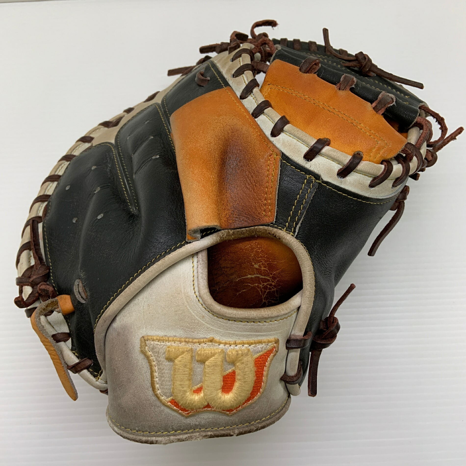 ウィルソン Wilson ワナビーヒーロー RHT2BZ 軟式 成年者 原則として 捕手グローヴ キャッチャー 地球儀 グローヴ 右投げ  中古品  ベイスボール 8843
