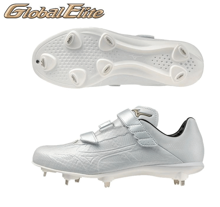野球 ミズノ MIZUNO グローバルエリート 野球スパイク 11GM241501 ホワイト 高校野球公認 ライトレボエリート2 ワイドBLT マジックベルト式 送料無料 ベースボールTS