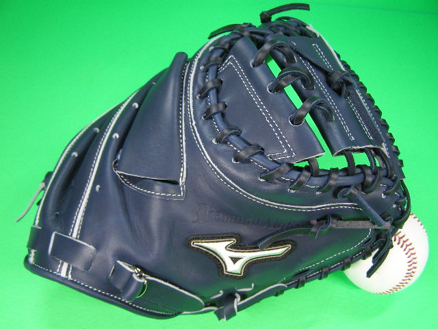 型付け無料 MIZUNO ミズノ 海外モデル 硬式野球用 キャッチャーミット ネイビー DIAMOND ABILITY キャッチャー 捕手 硬式グローブ