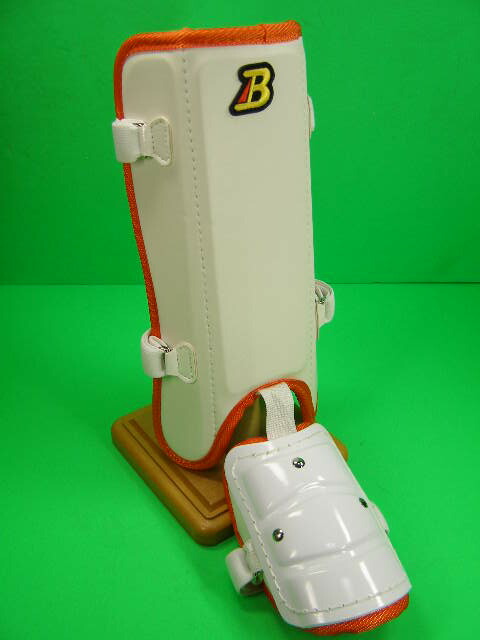 呼びりんかばい立て BELGARD レッグガード 白いこと×オレンジ色ヘリコプター 労働者階級遣りかた 合皮巻き手合い フットガード ロング手合い 右強打者用 左強打者用 兼用 FG912 レッグ かばい立て