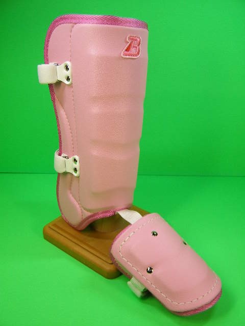 呼びりんかばい立て BELGARD レッグガード 左強打者用（右足に作り付ける用）サクラ色×サクラ色ヘリコプター 労働者階級青写真 ロング手合い FG950 合皮巻き手合い 甲あり フットガード 日本製 MADE IN JAPAN