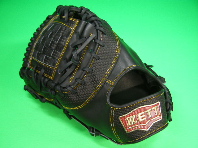 型付け無料 ゼット ZETT 硬式用 左投げ用 ファーストミット ブラック 高校野球対応カラー 海外モデル 硬式 ファースト ミット 硬式野球用 一塁手用 左投用 硬式グローブ|ベースボールフィールド