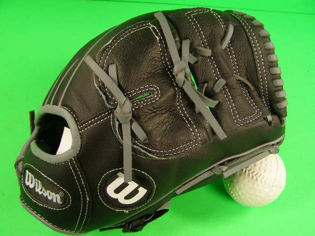 Wilson ウィルソン ゴムボール付き 海外モデル キャッチボール用 オールラウンド用 ブラック×グレー MLB メジャーリーグ WTA03RB1712 ツーピースウェブ