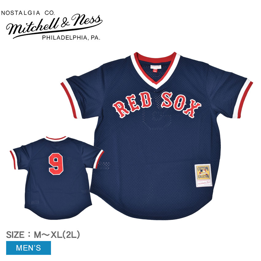 Mitchell &amp; Ness - USA製 ミッチェルアンドネス ボストン レッドソックス ベースボールシャツ L Mitchell&Ness 送料無料 ミッチェルアンドネス ヘンリーシャツ