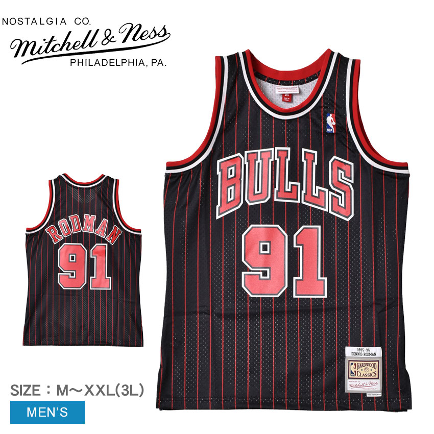 ミッチェル ネス ユニフォーム メンズ MITCHELL NESS スイングマン ジャージ シカゴブルズ オルタネイト 1995-96  デニスロッドマン NBA ウエア タンクトップ ノースリーブ トップス ブランド バスケ バスケットボール スポーツ 人気 最大88%OFFクーポン