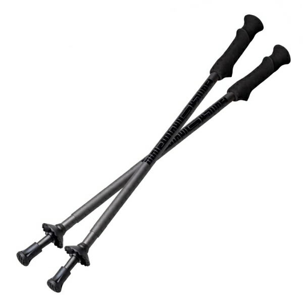 エバニュー ジョニーハイカー ダブル (EBH502) ／ トレッキングポール 登山 伸縮式 135cm 軽量 コンパクト ストラップなし シェルター設営にも