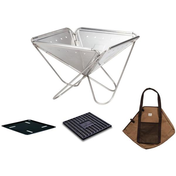 スノーピーク焚き火台m6点セット　ステンレス製 折りたたみ式 収納バッグ付き 楽天市場】スノーピーク 焚火台M スターターセット (SET-111