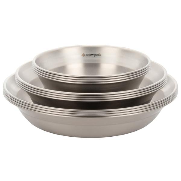 【クーポン券＆P5倍★百貨店SALE】スノーピーク テーブルウェアーセット L 身寄り (TW-021F) ／ 食器仕掛ける 4人分 山登り 難民キャンプ ステンレス鋼製 軽さ スタッキング 納める袋付