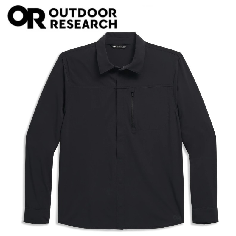 【 OUTDOOR RESEARCH M's アストロマンサンシャツ ロングスリーブ Astroman Sun Shirt Long Sleeve Black 】 軽量で摩耗に強く、驚くほどストレッチ 様々なムーブに追従 アウトドアリサーチ