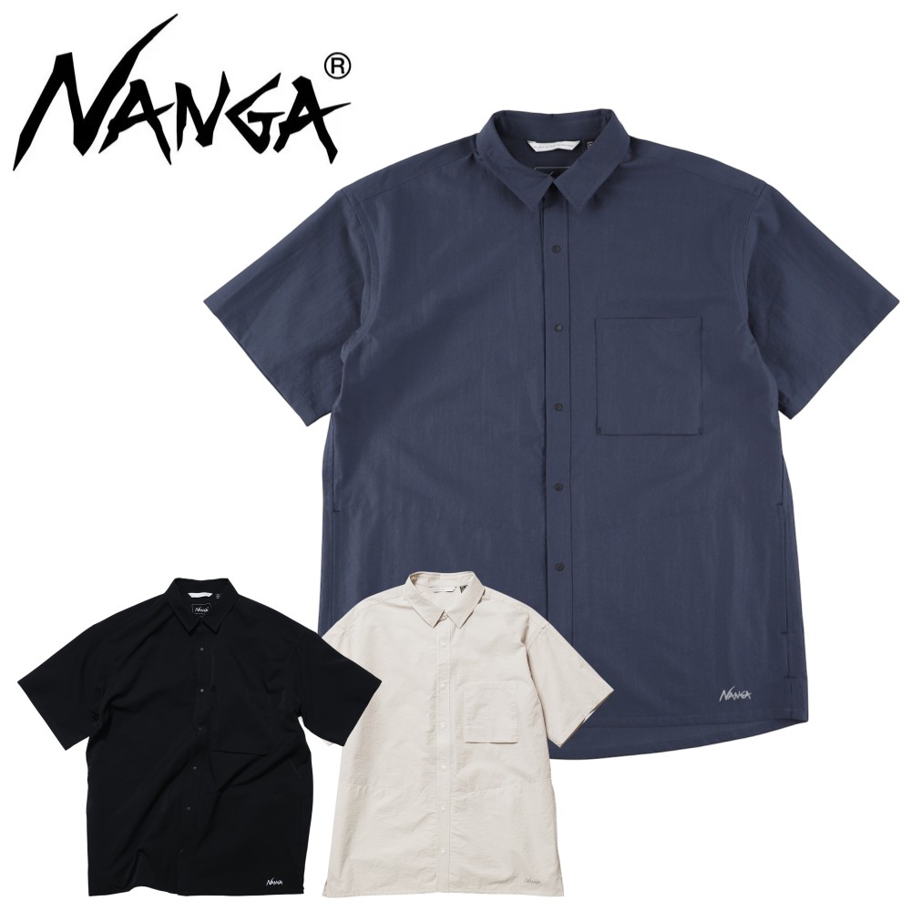 【 NANGA ナンガ M's ドットエア コンフィー ショートスリーブシャツ 】 気性・吸汗速乾に優れた軽量なDotAir（ドットエア） 熱い夏が快適に 毎日着られるイージーケア
