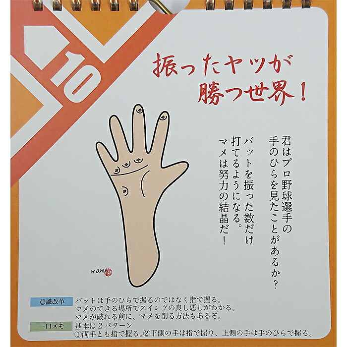 楽天市場 あす楽 アーデル 野球人に贈る言葉 球言 令和の魂 野球カレンダー 野球専門店ベースマン楽天市場店