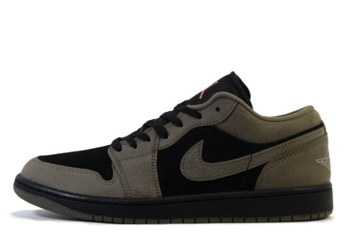 【28.0cm/US10】 NIKE AIR JORDAN 1 LOW SE ナイキ エア ジョーダン 1 ロー シーズナル エディション IB7109 005 BLACK/OLIVE GREY-LT WILD MANGO ブラック/オリーブ グレー ライト ワイルド マンゴー メンズ スニーカー【新古品】