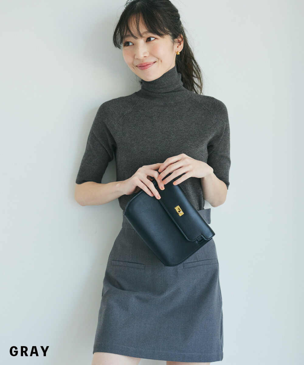 【美品】ヤモチ 毛皮 レッキス 半袖 ニット ハイネック ブラウン 2715 marvelous by Pierrot ニット セーター ショートニット 畦ニット