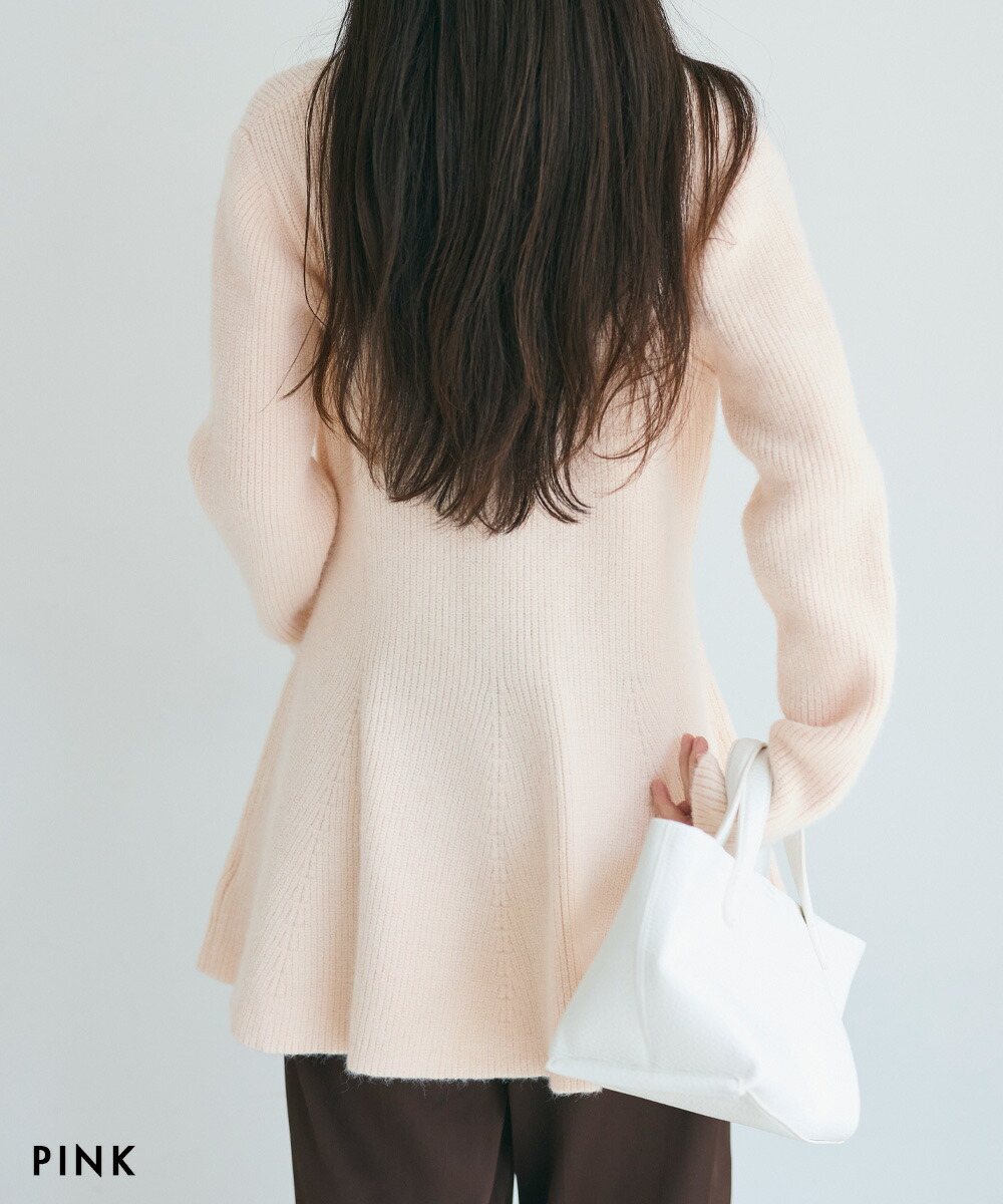 襟付きペプラムニット ｜ レディース ニット ペプラムトップス 襟付き