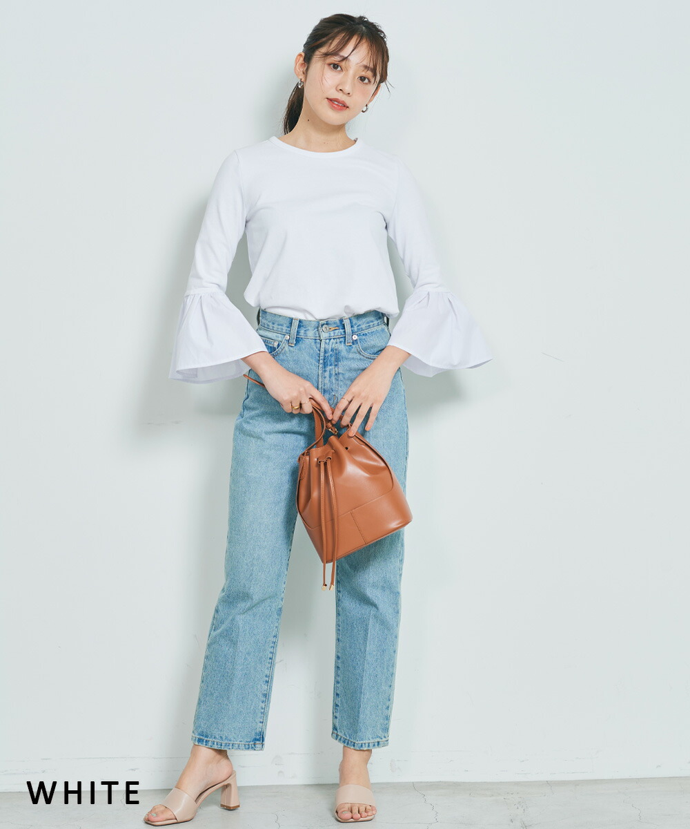 レディース トップス フリル 袖 カットソー