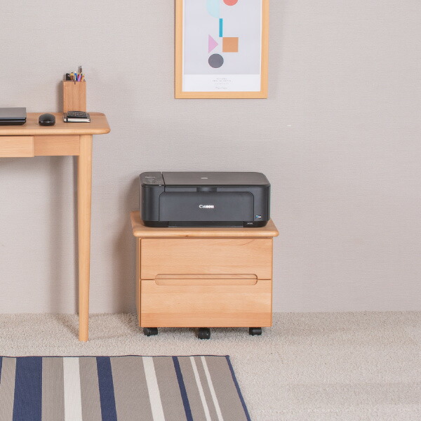 クリアランスセール 学習 キャスター付き おしゃれ 収納 プリンター台 キャスター プリンターカート 完成品 木製 北欧