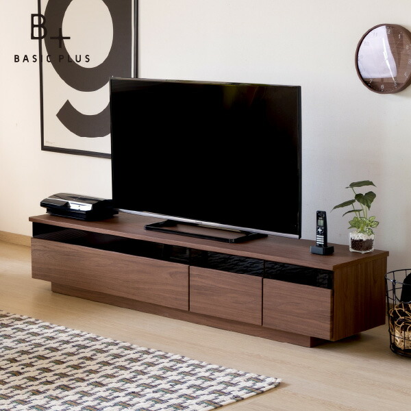 テレビボード テレビ台 木製 完成品 モダン TVボード ローボード 収納 引出し ガラス リビング ミディアムブラウン おしゃれ 180cm 180センチ SAVAGE TV 180 (MBR) ISSEIKI