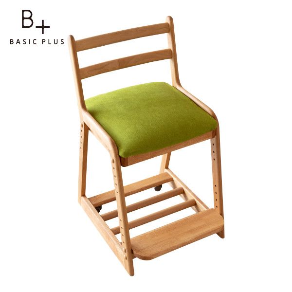 学習家具 学習チェア キッズ 子供 アルダー材 ナチュラル グリーン【SET】LIFE-2 DESK CHAIR (NA+WH) + COVER (MISS-81LGR) 2点SET ISSEIKI
