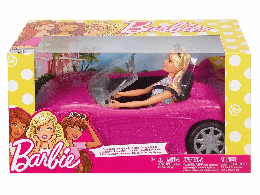 バービー ピンクのコンバーチブル オープンカー ドール 人形 車 プレイセット 着せ替え人形 花柄ワンピース|Basqueバスク