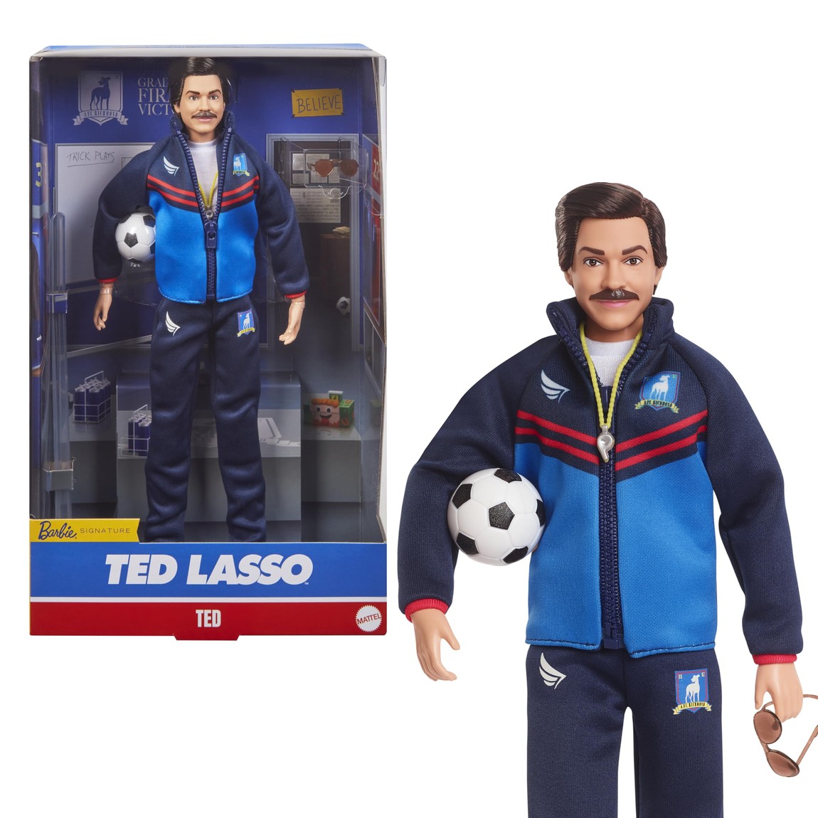 バービー シグネチャー テッド・ラッソ フィギュア 人形 ドール AFCリッチモンド トラックスーツ着用 サッカーボール 付属品付き｜Basqueバスク