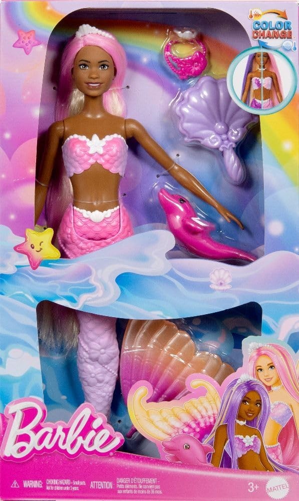 バービー ア・タッチ・オブ・マジック ブルックリン マーメイド 人魚 人形 髪色が変わる ギミック アクセサリー ドルフィン ペット｜Basqueバスク 10,878円