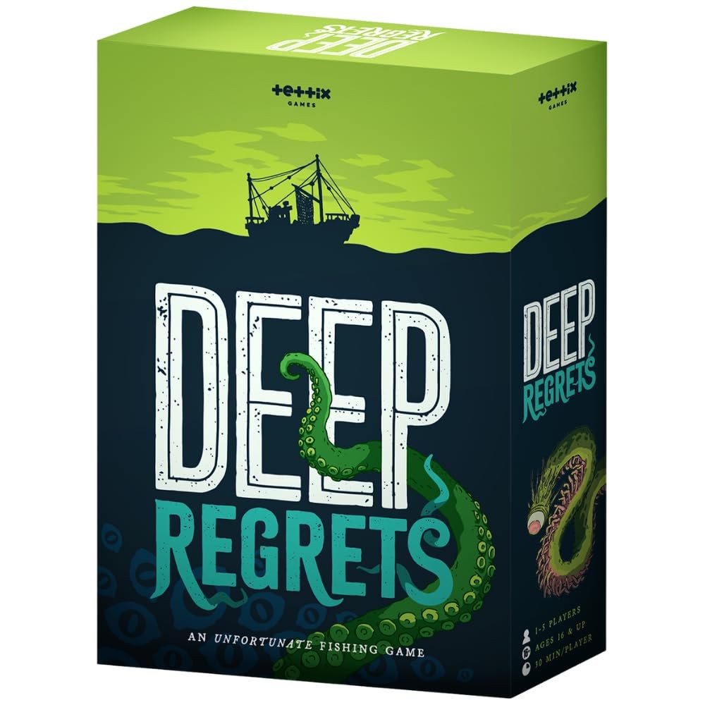 Deep Regrets: an Unfortunate Fishing Game 英語版 ボードゲーム ホラー 釣り 戦略 1人用 ソロ 協力|Basqueバスク