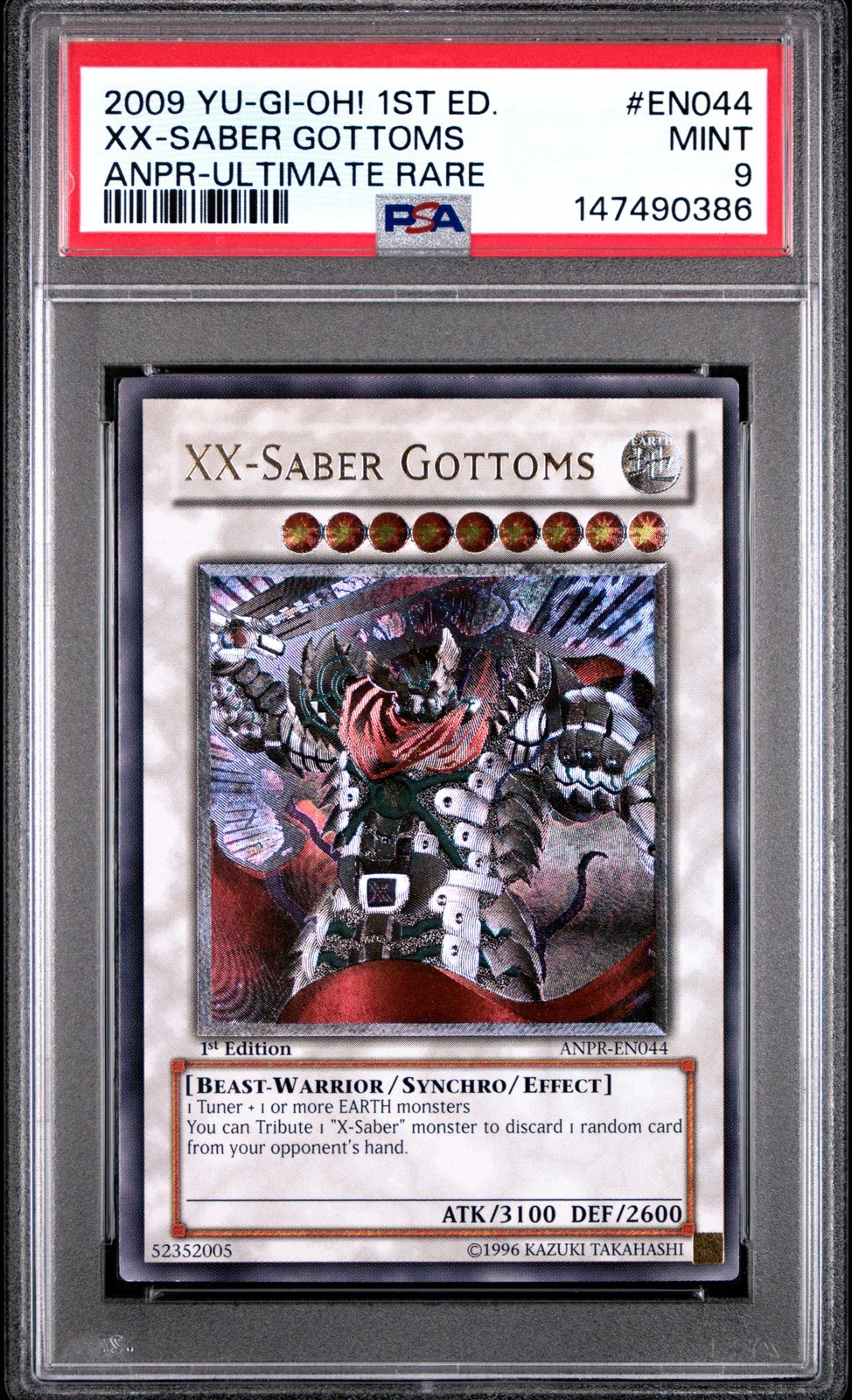 遊戯王英語版 2009 ANPR-Ancient Prophecy XX-Saber Gottoms #EN044 PSA 9 鑑定済【中古】|Basqueバスク