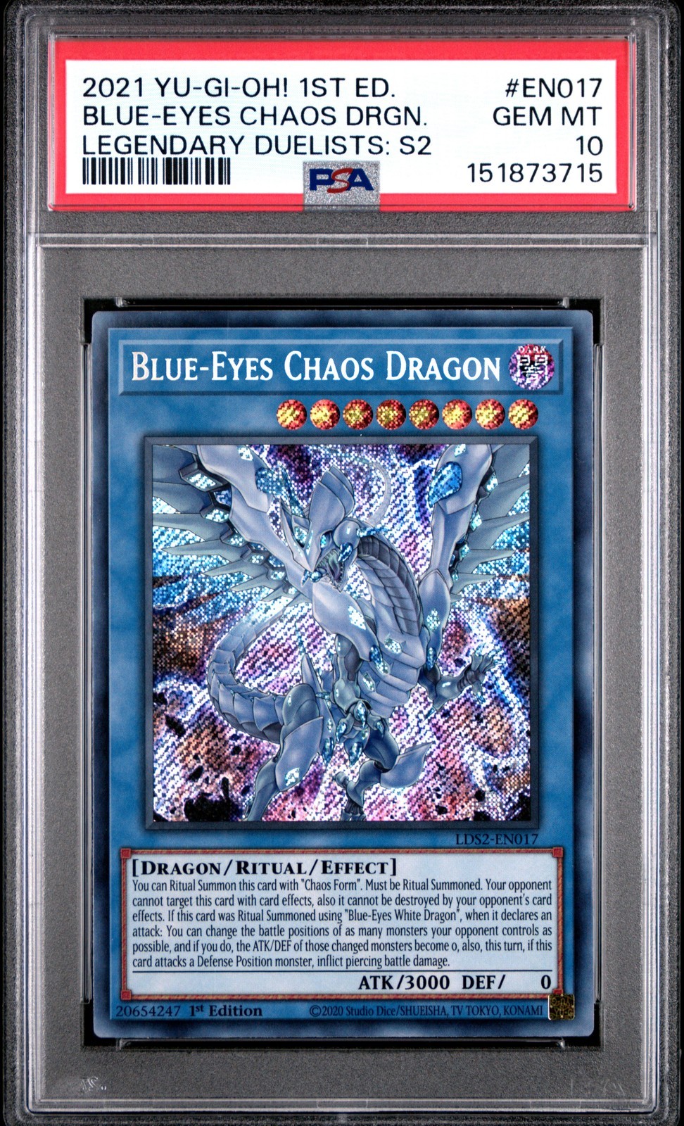 遊戯王英語版 2021 LEGENDARY DUELISTS: SEASON 2 BLUE-EYES CHAOS DRAGON #EN017 PSA 10 鑑定済【中古】|Basqueバスク