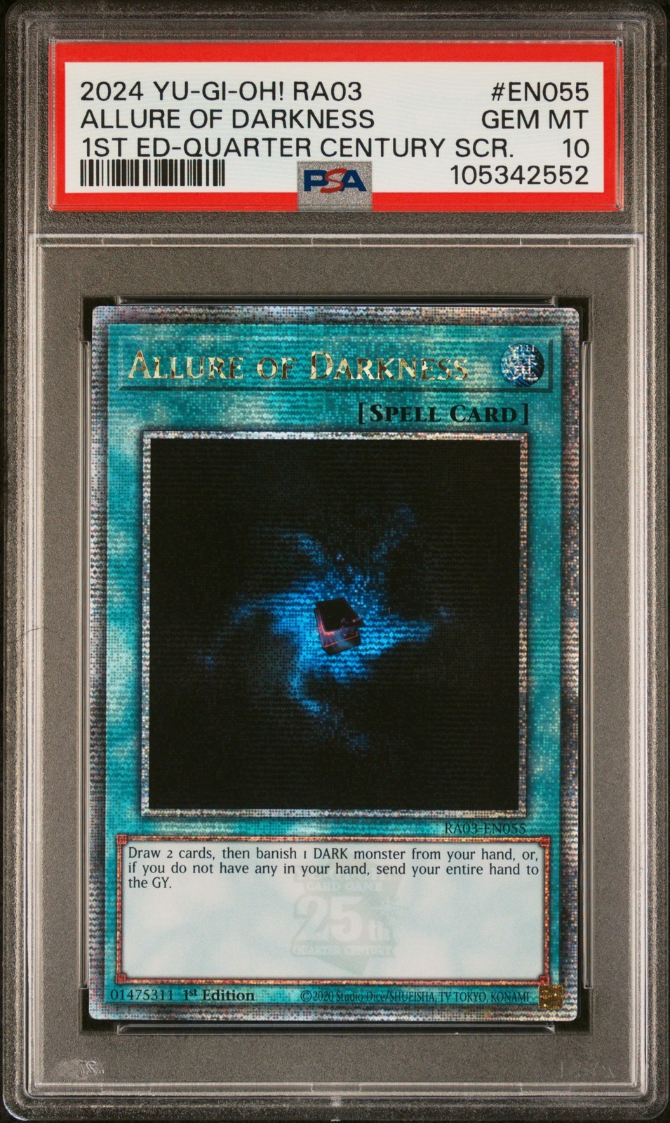 遊戯王英語版 2024 RA03-QUARTER CENTURY BONANZA ALLURE OF DARKNESS EN055 PSA 10 鑑定済【中古】｜Basqueバスク 22,649円
