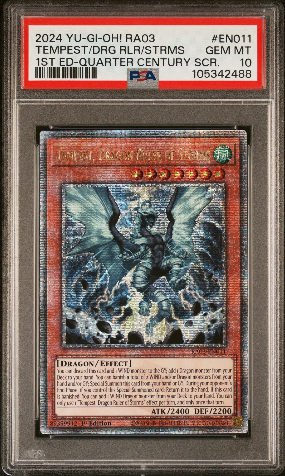 遊戯王英語版 2024 Quarter Century Bonanza Tempest, Dragon Ruler of Storms RA03 PSA 10 鑑定済【中古】｜Basqueバスク 25,185円